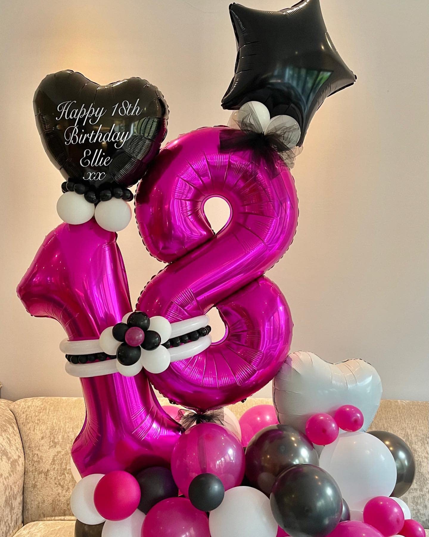 Amazon | 40インチ ホットピンク 18 数字 風船 巨大 18個 ホイル